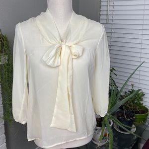 DNA Couture bow tie  sheer top